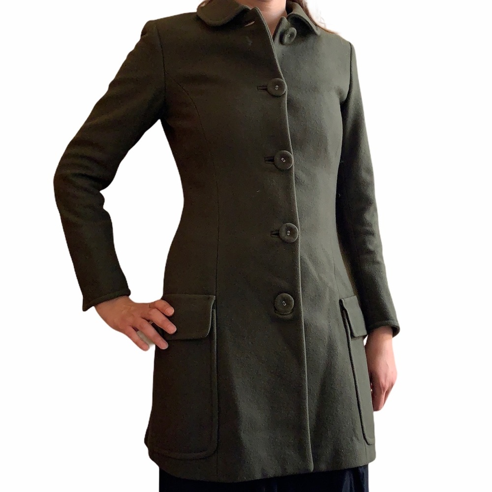 RAG & BONE Wool Fit and Flare Slit Cuff Coat 4